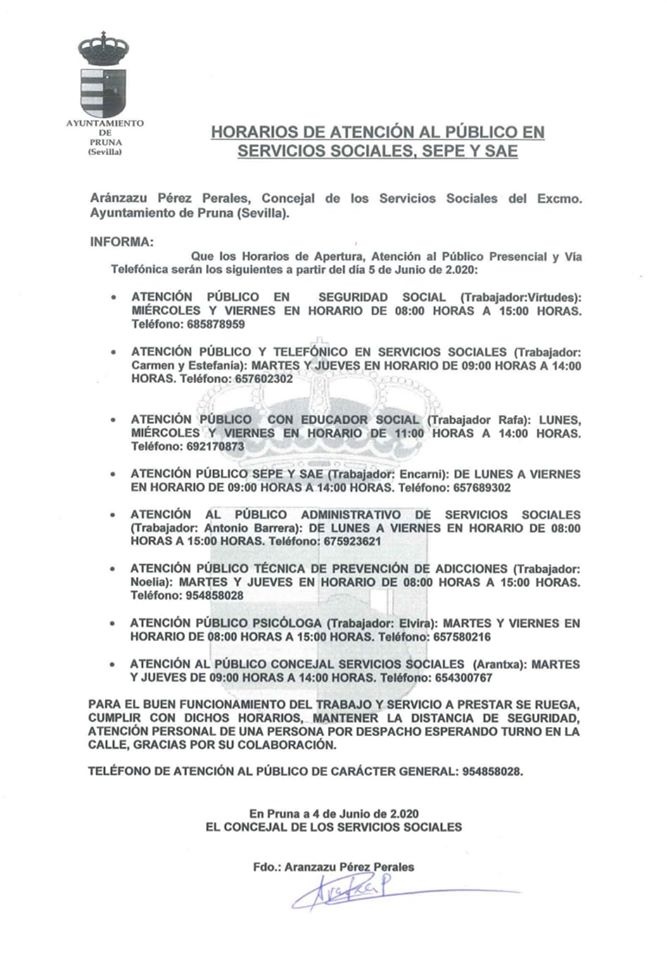 HORARIOS AYUNTAMIENTO VIEJO